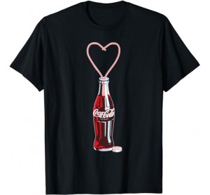 Coca Cola Bottle Heart Straws T-Shirt